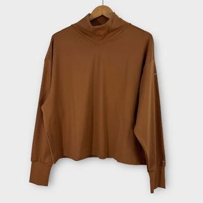 Top activo Columbia para mujer talla XL marrón camel borde cuesta arriba cuello alto nuevo Foto 1 de 4