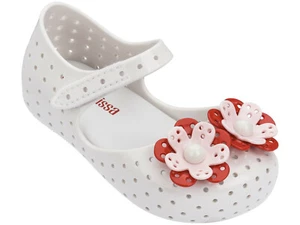 Genuine NEW Mini Melissa FURADINHA XII in White/Red - toddler size 5-12 - Picture 1 of 3