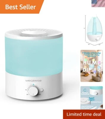 Humidificador ultrasónico compacto de 1,5 L con niebla ajustable para dormitorio y habitación de bebé Foto 1 de 4