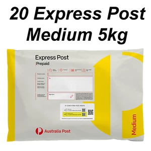 20x Medium Express Prepaid Satchel Australia Post Up to 5KG Parcel Post - Picture 1 of 1