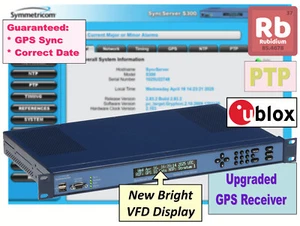 Symmetricom SyncServer Rubidium PTP S300 UPGRADED ublox GPS NTP Time Server Rb - Photo 1/24