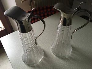 Glaskannen mit Deckel und Griffe aus Metall - Bild 1 von 2