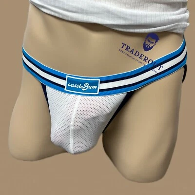 AussieBum Men white Mesh Racer jock strap jockstraps underwear size S M L - Image 1 of 4