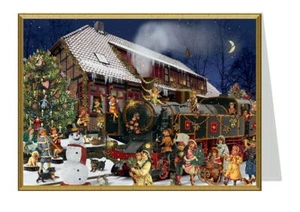 Victorian Snowscene Train Richard Sellmer Christmas Card 105 x 155 mm with env - Picture 1 of 1