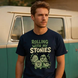 Stonies T-Shirt, Rolling with my Stonies, Unisex Tee, Cannabis Shirt, lustig - Bild 1 von 36
