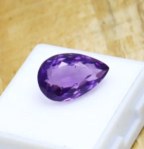 Piedras preciosas sueltas de amatista púrpura natural de 6,25 quilates AAA+ certificadas en forma de pera - Imagen 1 de 14