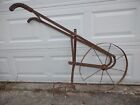 Vtg Antique Push Plow Cultivator ~ Wheel Garden Hoe Yard Art #1    Local Pickup