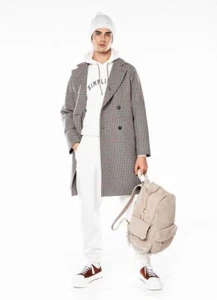 $2,250 ELEVENTY - Ivory/Black/Red Houndstooth CASHMERE/Wool Coat - 40R (50EU) - Picture 1 of 15