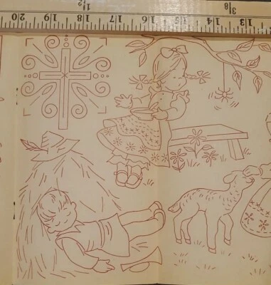 Vintage Nursery Rhymes Transfer Patterns MCM Workbasket Humpty Dumpty Bo Peep - Image 1 of 4