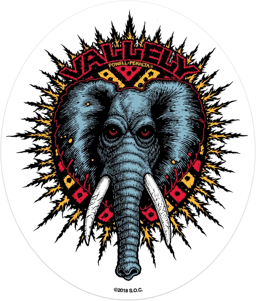 Powell Peralta Bones Brigade Mike Vallely Elephant Sticker 5" New