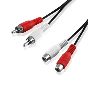 L R Chinch Kabel Verlängerung Cinch Cinc Buchse Kupplung weiblich auf 2x Stecker - Bild 1 von 1