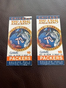 Dez. 1989 Chicago Bears vs. G.B. Packers Ticket Stubs (2 Lot) - Bild 1 von 2