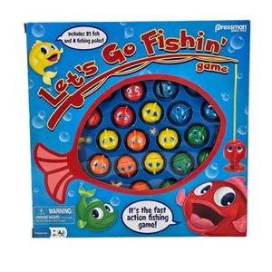 PRESSMAN LET'S GO FISHING! CLASSIC GAME, 21 FISH PLUS 4 POLES - AGES 4+ - Picture 1 of 4