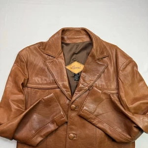 Vintage Lapiel braune Western Cowboy Biker Leder & Wildleder Jacke Herren Gr. 44 - Bild 1 von 19