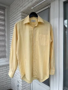 Vintage YSL Yves Saint Laurent Hemd Button Down Gelb Herren Langarm Gr.39 L - Bild 1 von 12