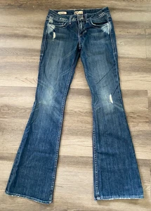 William Rast Belle Flared Damenjeans Größe 27 Low Rise Distressed Made in USA - Bild 1 von 9