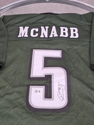 Jersey Donovan Mcnabb Autografiado/Firmado Verde Beckett Camiseta Personalizada Foto 1 de 4