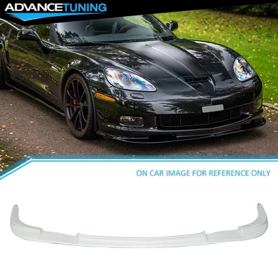 Fits 05-13 Chevy Corvette Z06 ZR1 Style Front Bumper Lip Spoiler #WA9567 White Foto 1 de 4