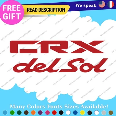 Fits Honda Del Sol Decals Stickers Vinyl CRX Si SiR Door Side JDM Drift Civic Foto 1 de 4