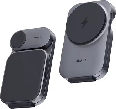 Aukey - MagFusion 3-в-1 складное магнитное беспроводное зарядное устройство (Qi 2.0, 30 Вт, Ch... - Изображение 1 из 4