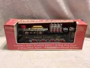 Vintage Battery Tin Operated ARROW EXPRESS 1776 Train Locomotive Daishin Japan - Picture 1 of 21