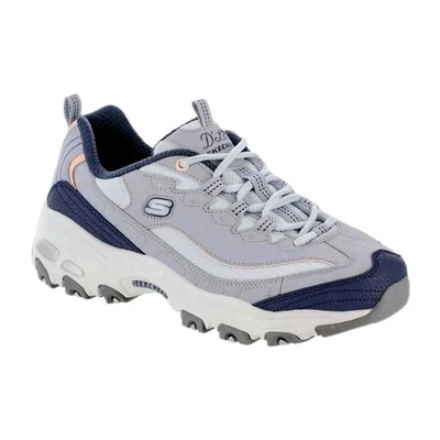 Skechers D'Lites  Womens  Shoes Size 7.5 Lace Up Silver Grey Blue  - Image 1 of 4