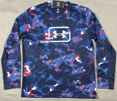 Under Armour Iso Chill Fish Pro Freedom AOP Long Sleeve Shirt Men's Size L NWT - Image 1 of 4