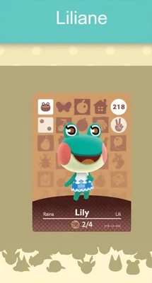 MARKENLOS Animal Crossing Amiibo Nfc Karte weiß #218 Liliane / Lily