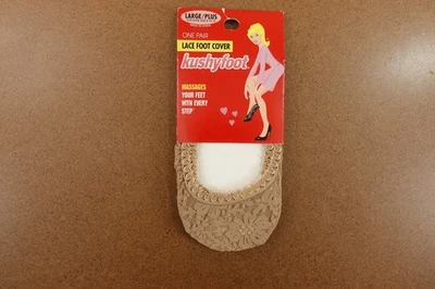 1 par de fundas para pies de encaje nude talla 9-12 talla grande/grande Kushyfoot para mujer nuevas con etiquetas Foto 1 de 4