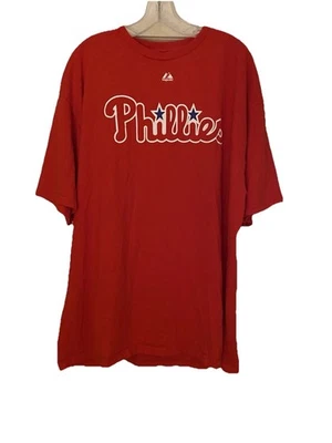 Camiseta deportiva roja de colección Majestic Roy Halladay XXL Philadelphia Phillies para hombre Foto 1 de 4