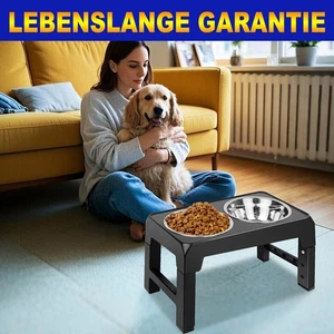 2-IN-1 Hundenapf Erhöht Futternapf Wassernapf Hundenapf höhenverstellbar - Bild 1 von 11