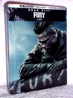 Fury (4K/Blu-ray, 2025, STEELBOOK) NEW Brad Pitt Michael Pena war tank drama  - Imagem 1 de 4