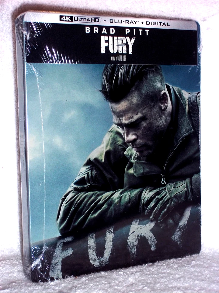 Fury (4K/Blu-ray, 2025, STEELBOOK) NEW Brad Pitt Michael Pena war tank drama  Foto 1 de 4