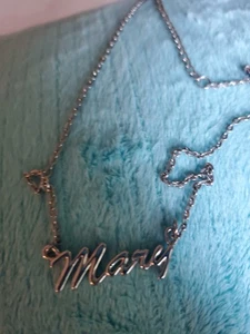 Collar con Nombre -Mary Silvertone Cursiva Ajustable♡♡ - Imagen 1 de 3
