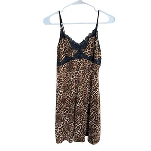 Abito Slip Soma Stampa Leopardata Nero Pizzo M Officesiren Mobwife Sexy Babydoll - Foto 1 di 8