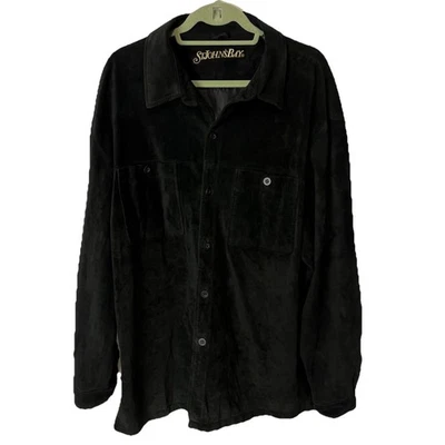 Chaqueta St Johns Bay Para Hombre Extra Grande Negra Gamuza Cuero Cazadora De Colección Foto 1 de 4
