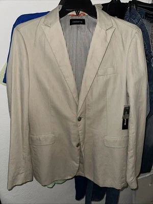 CLAIBORNE Para hombres 40R Blazer Arena Abrigo Deportivo 2 Botones Chaqueta Informal Lino Algodón!! Foto 1 de 4