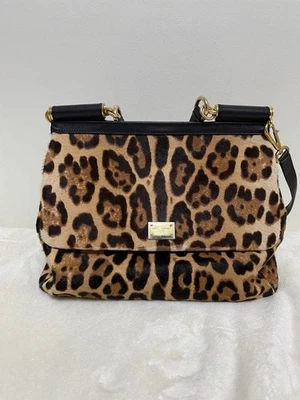 Bolso de Mano Dolce & Gabbana Sicilia Estampado Leopardo 12.9*10.6*6.2 pulgadas Foto 1 de 4