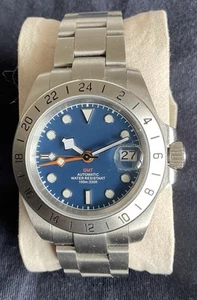 Rare Automatic Parnis GMT Black Bay Watch Box/Papers EUC USA Seller Extra Links - Picture 1 of 12