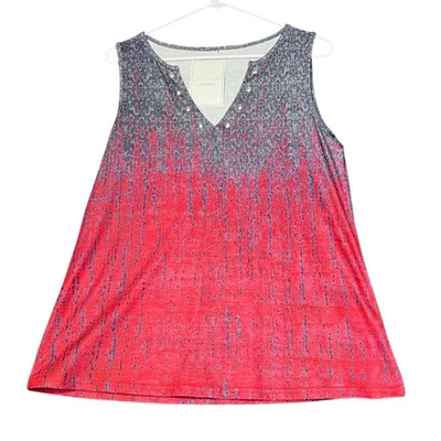 Nueva blusa informal sin mangas Etcyy para mujer mediana roja azul ombrea sin mangas nueva Foto 1 de 4