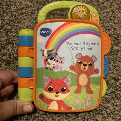 VTech Animal Rhymes Storytime Interactive Book Colors Animal Names Sounds Music - Image 1 of 4