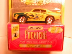 1998 Matchbox Premiere series 11 #3   PONTIAC GTO  yellow w/ blue-green flames - Picture 1 of 2