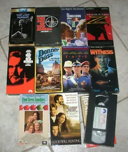11 VHS Movie lot Taps, Witness, Zorro, Red October, Goodwill Hunting, Top Gun + - Picture 1 of 2
