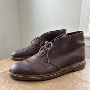 Clarks Bushacre Chukka Boot Men’s 12M Beeswax Brown Leather Lace Up 26034135 VGC - Picture 1 of 14