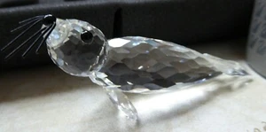 Neu Swarovski großes Siegel Version 4 schwarze Nase und Schnurrhaare sieht links aus - Bild 1 von 6