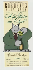 Geluck le chat etiquette de vin bordeaux 2000 cuvee prestige - Picture 1 of 1