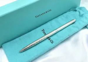 TIFFANY&Co. Genuine Ballpoint Pen Sterling Silver wz Box,Cloth case Excellent - Picture 1 of 5