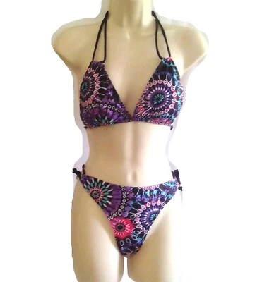 TEENY WEENY BOHO BIKINI L Black Multi New - Image 1 of 4