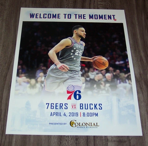 PHILADELPHIA 76ERS SIXERS BEN SIMMONS 8.5" X 11" NBA Game PROMO POSTER Cover