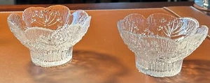2 DANSK Floriform Mantsala Glass Votive Cow Parsley Candle Holders signed Italy - Picture 1 of 5